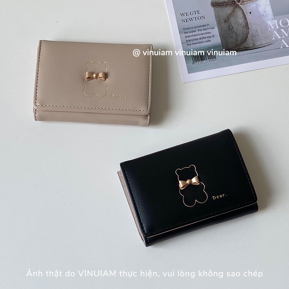 Ví nữ mini ngắn cầm tay da PU cao cấp thiết kế nhiều ngăn kiểu dáng dễ thương - V03