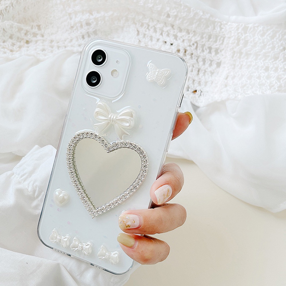 Ốp Điện Thoại Tpu Mềm Trong Suốt Chống Sốc Có Gương Trang Điểm Cho iPhone 14 Pro Max 11 12 13 Pro Max Xs XR 8 7 Plus
