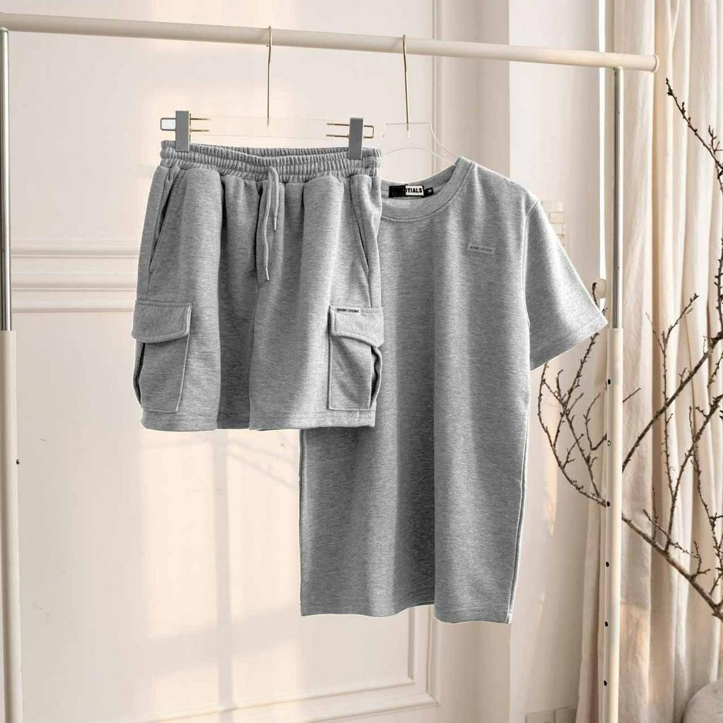 đồ bộ mặc nhà ESSEOTIALS vải thun da cá siêu mát - bộ thể thao chất thấm hút mồ hôi phong cách thể thao trẻ trung