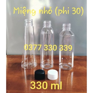 COMBO 50 Chai nhựa vuông, tròn, tam giác nắp đen 330 ml giá 65.000 đ, GIÁ XƯỞNG