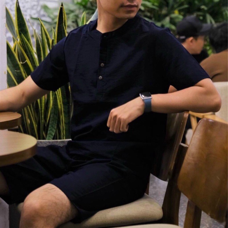 Bộ Đũi Nam Chất Lượng Cao CENTE Gồm Áo Tay Ngắn Và Quần Short Đồng Màu | BigBuy360 - bigbuy360.vn
