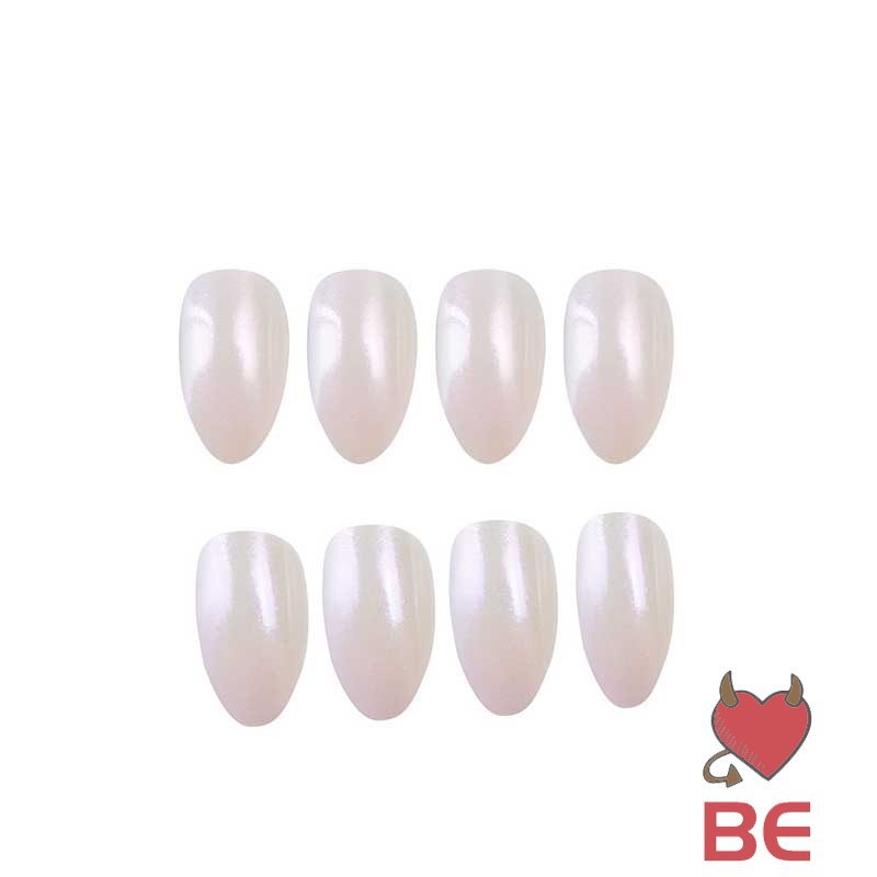 YADORNOS 24 móng tay giả dài nhọn màu ombre ngọc trai hồng mặt bóng bằng acrylic