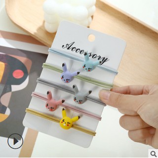 Dây buộc tóc, cột tóc scrunchies pikachu dễ thương Axixi acessories