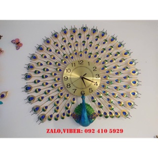 Đồng hồ treo tường( ảnh thật) chim công 70cm