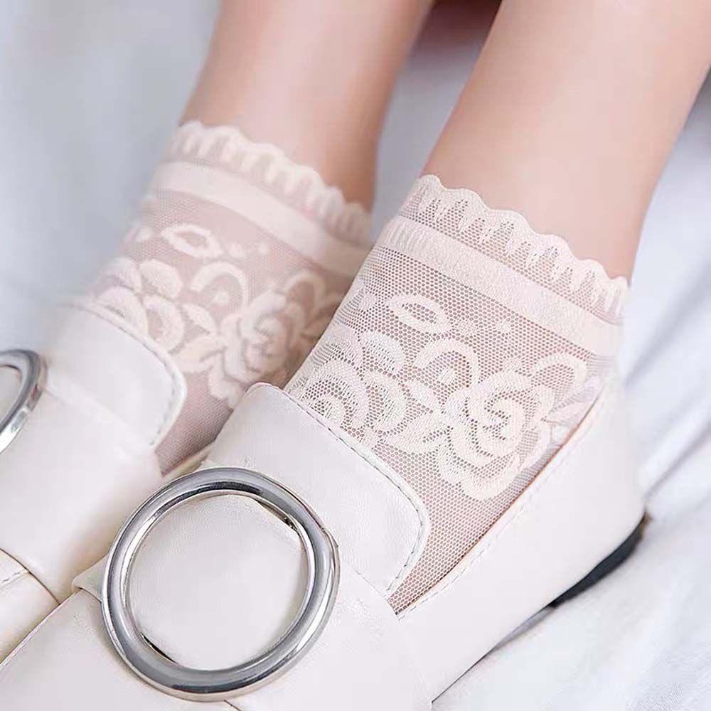 AROMA Vớ Ren Hoa Xuyên Thấu Thoáng Khí Thoải Mái Cho Nữ