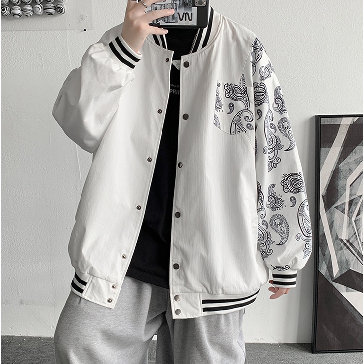 áo khoác phong cách Hàn Quốc áo khoác bomber bông áo khoác 2 lớp in ấn áo khoác bóng chày