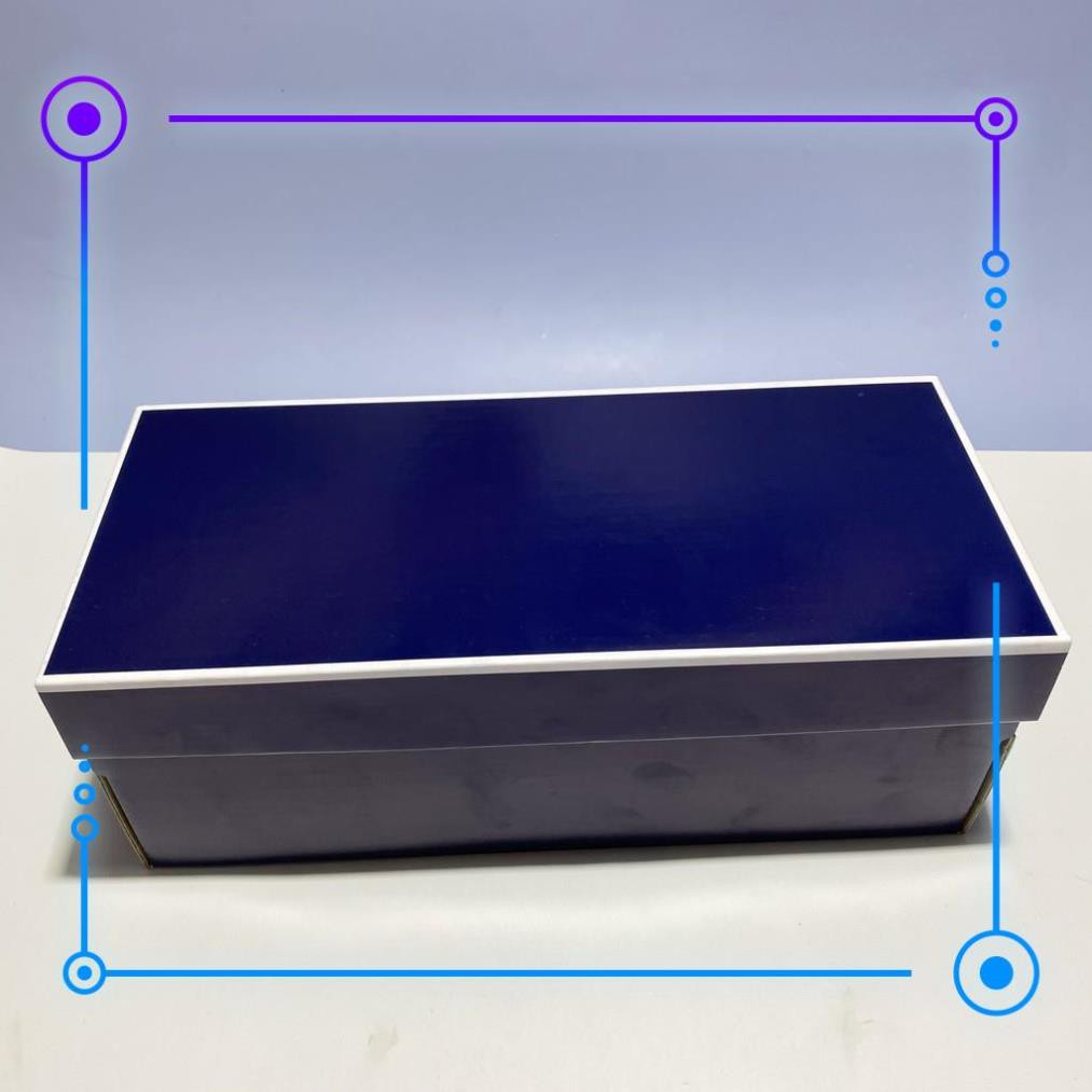 Hộp Giấy Carton đựng giày dép, Hộp mũ Xanh Trơn + Giấy gói Nhật xịn chuẩn Fullbox