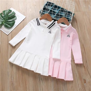Váy Polo dài tay, cộc tay bé gái
