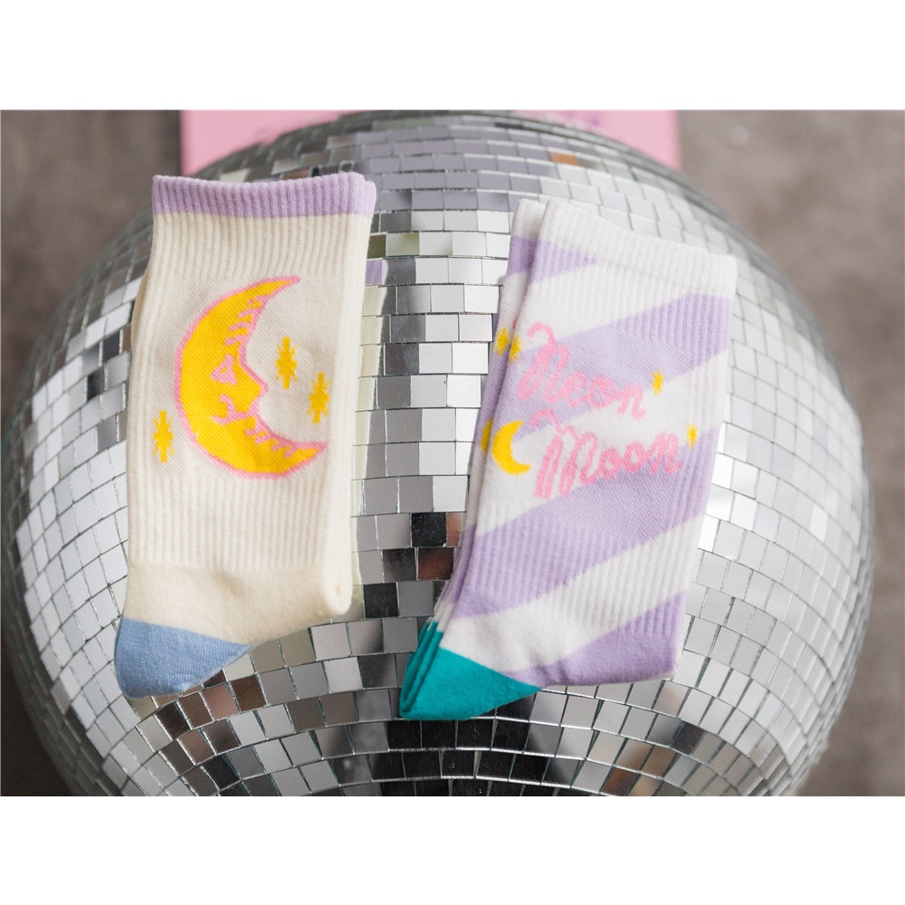 WAFNHA D219 Vớ Cotton Cổ Cao Phong Cách Harajuku Màu Sắc Ngọt Ngào Xinh Xắn Cho Nữ