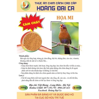 Cám Chim Họa Mi Hoàng Đại Ca, Cám Chất