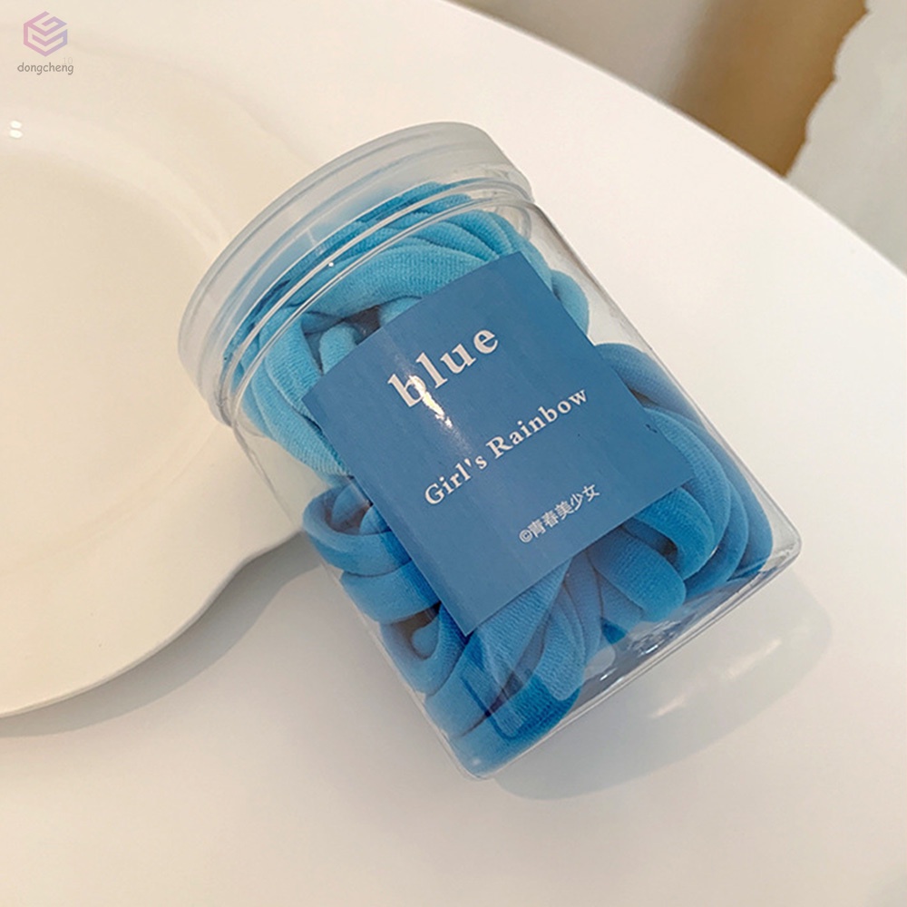 Set 50 Dây Cột Tóc Cotton 6 Màu Tím / Xanh Lá / Xanh Lá / Đen / Vàng / Đen / Dày / X