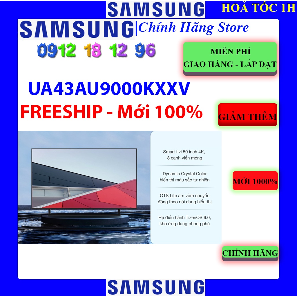[Mã ELHAMS5 giảm 6% đơn 300K] UA43AU9000 _ Smart Tivi Samsung 4K Crystal UHD 43 inch UA43AU9000KXXV | 43AU9000