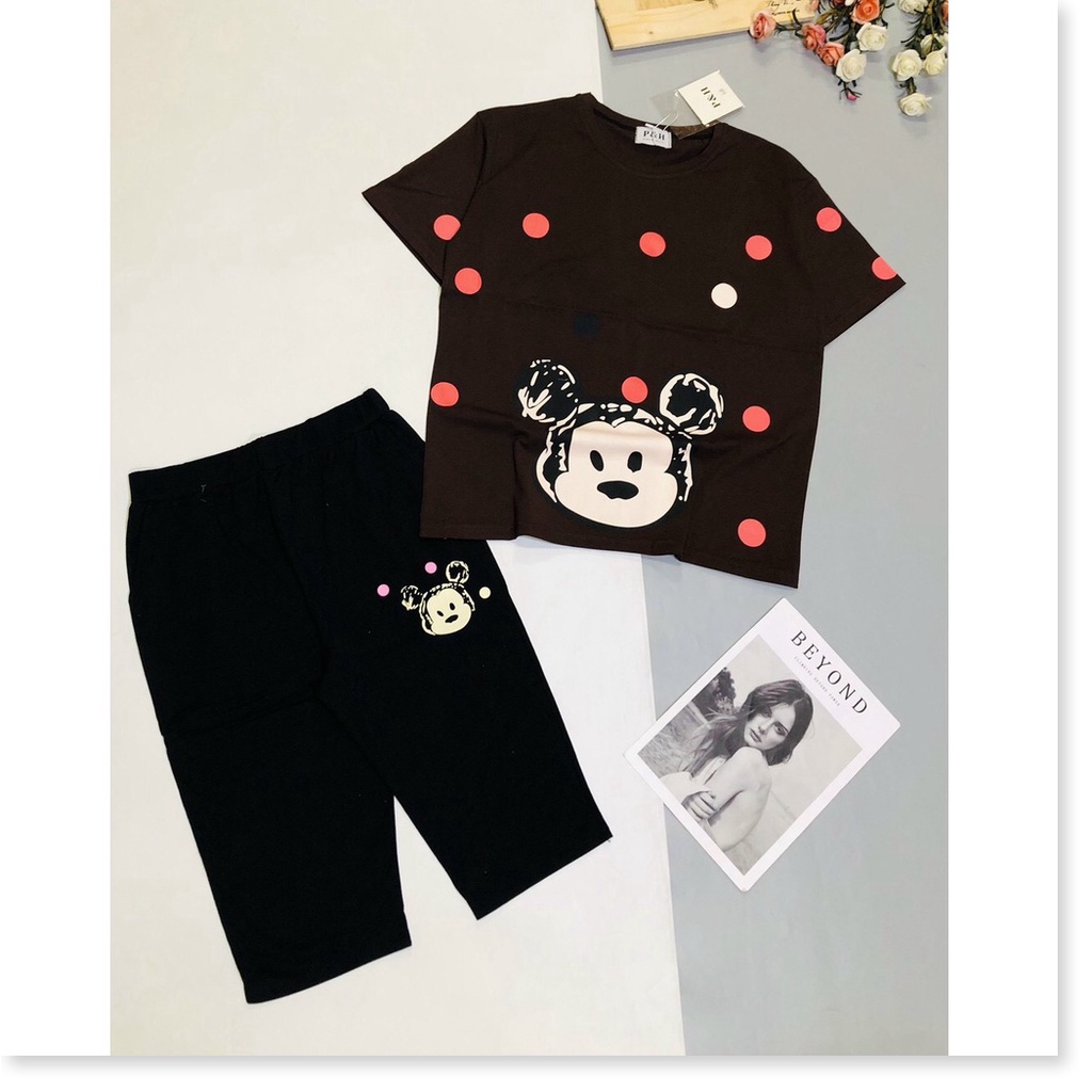 ĐỒ BỘ MẶC NHÀ NỮ QUẦN LỬNG ÁO THUN HỢP THỜI TRANG KME FASHION