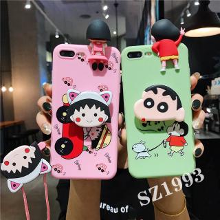 Ốp điện thoại in và gắn búp bê Chibi Maruko cho Iphone 11 Pro Max X XS XR XSMax 8 7 6 6s Plus