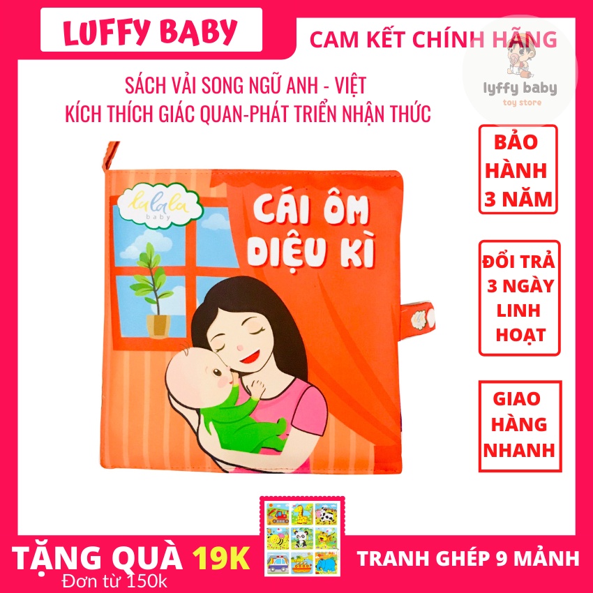 Sách vải montessori cái ôm diệu kỳ cho bé 0-5 tuổi, giúp trẻ phát triển cảm xúc, sức mạnh của tình yêu thương LUFFY BABY