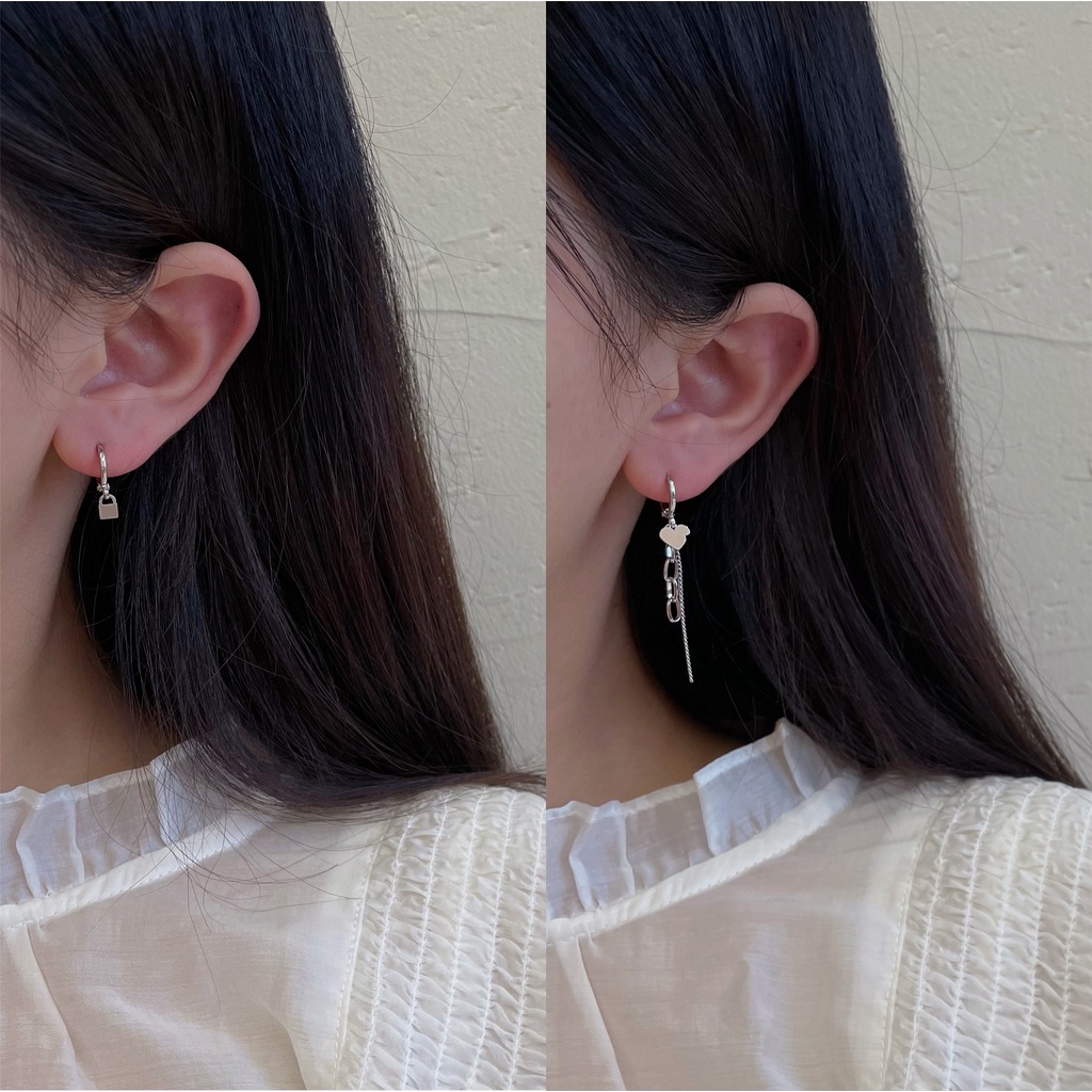 Set 6 Khuyên Tai Hình Trái Tim/Gấu/Cherry Thời Trang Cho Nữ