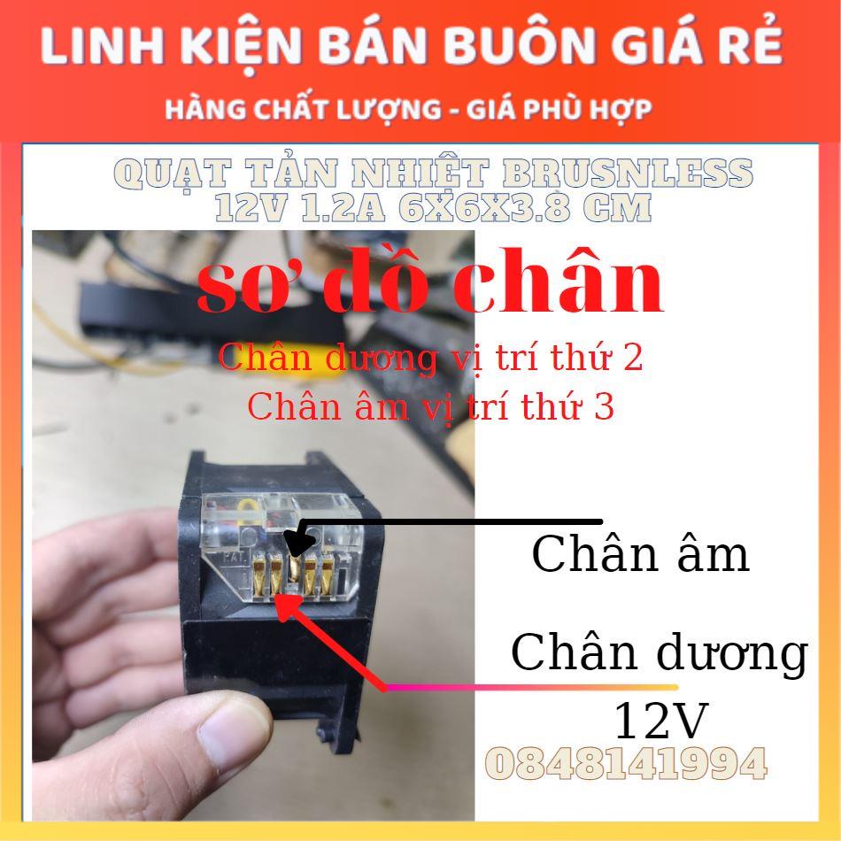 Quạt Phản lực - Tản Nhiệt 12V 1.2A Tháo Máy chính hãng brushless 6x6x3.8Cm