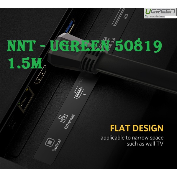 Cáp HDMI 2.0 Dài 2m hỗ trợ 4K@60MHz chính hãng Ugreen 70159 cao cấp