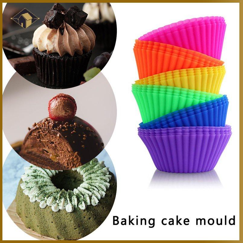 Khuôn Cupcake Silicon/ Khuôn Làm Bánh Bông Lan Cupcake, Muffin, Thạch, Rau Câu / Khuôn silicon cupcake tròn 7cm