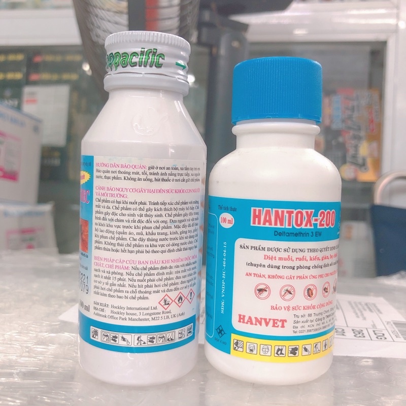 Bộ đôi diệt bọ chét : Map permethrin 100ml + hantox 100ml ''