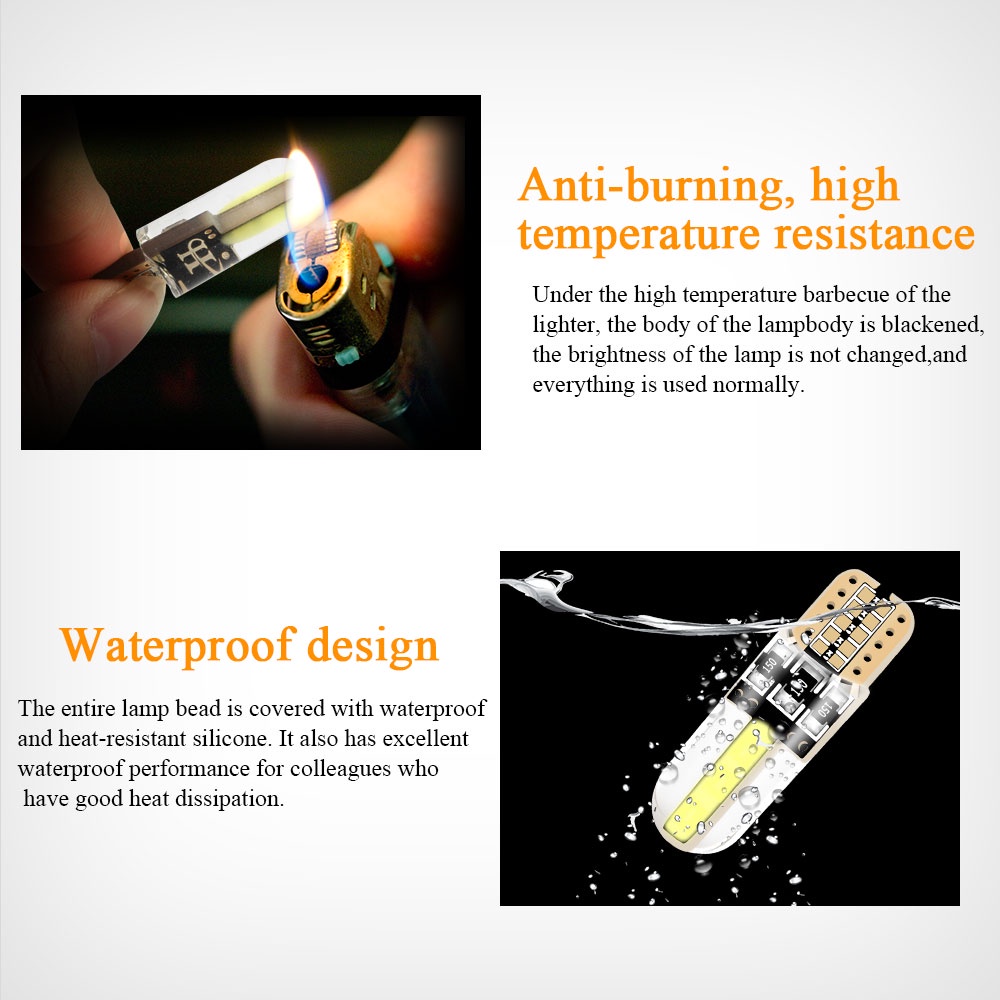 1 Bóng Đèn LED T10 COB 12V Siêu Sáng Cho Xe Hơi