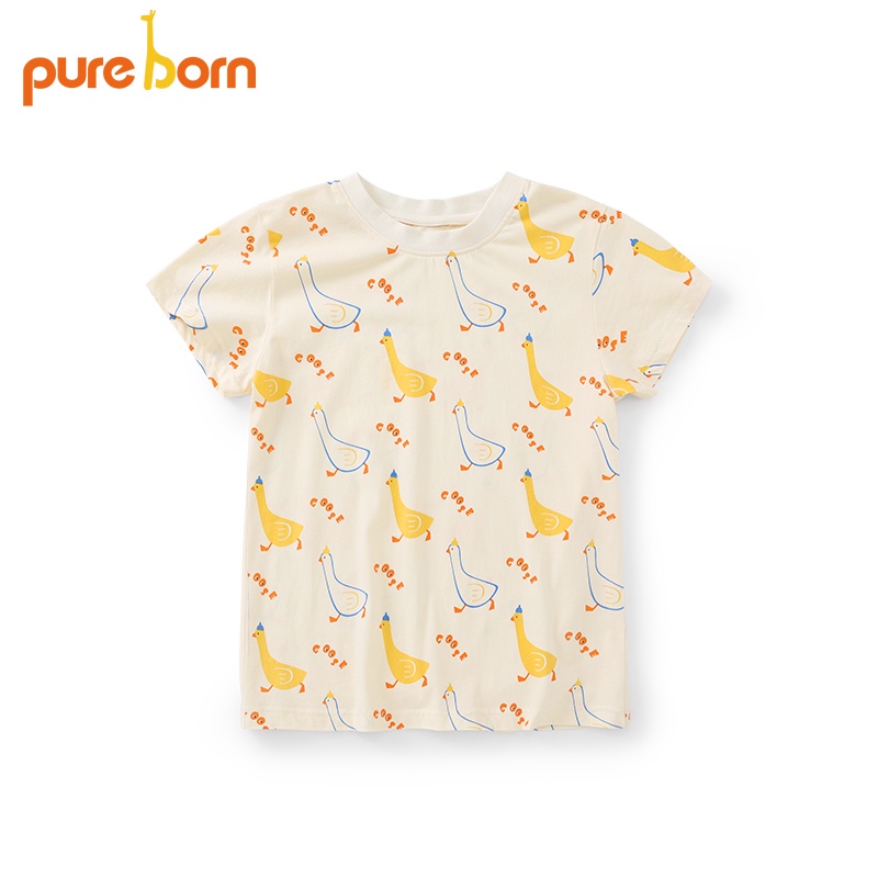Áo Phông cộc tay cho bé trai bé gái họa tiết con Vịt 8-16kg - T03