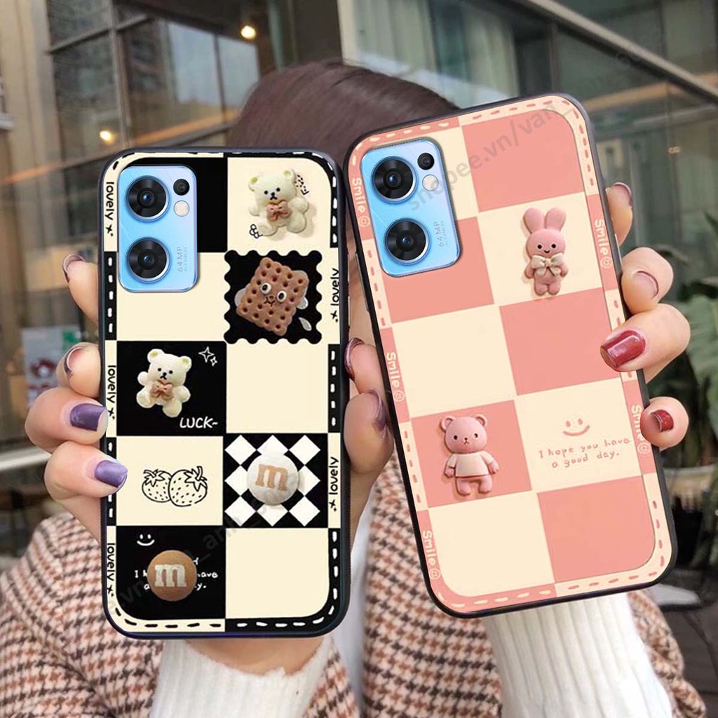 Ốp lưng Oppo Reno7 / Reno7 Z 5G / Reno 7 hình gấu, kẹo dễ thương cute