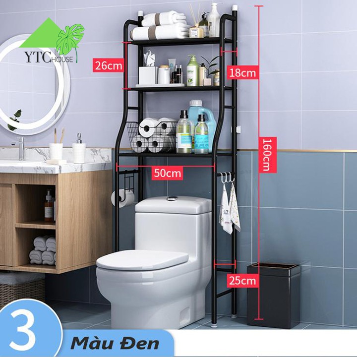 Kệ Nhà Vệ Sinh, Kệ Bồn Cầu 3 Tầng, Kệ máy giặt cao Cấp (KNVS01)