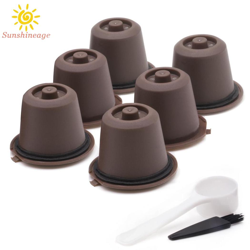 Set 6 Viên Nén Cà Phê + 1 Muỗng + 1 Cọ Cho Máy Pha Cà Phê Nespresso