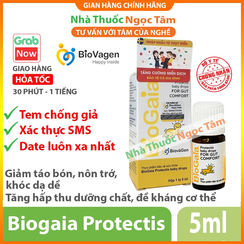 (Kèm quà xinh) Biogaia Protectis Drops 5ml Nhập Khẩu Chính Hãng Thụy Điển - Men vi sinh cho trẻ sơ sinh