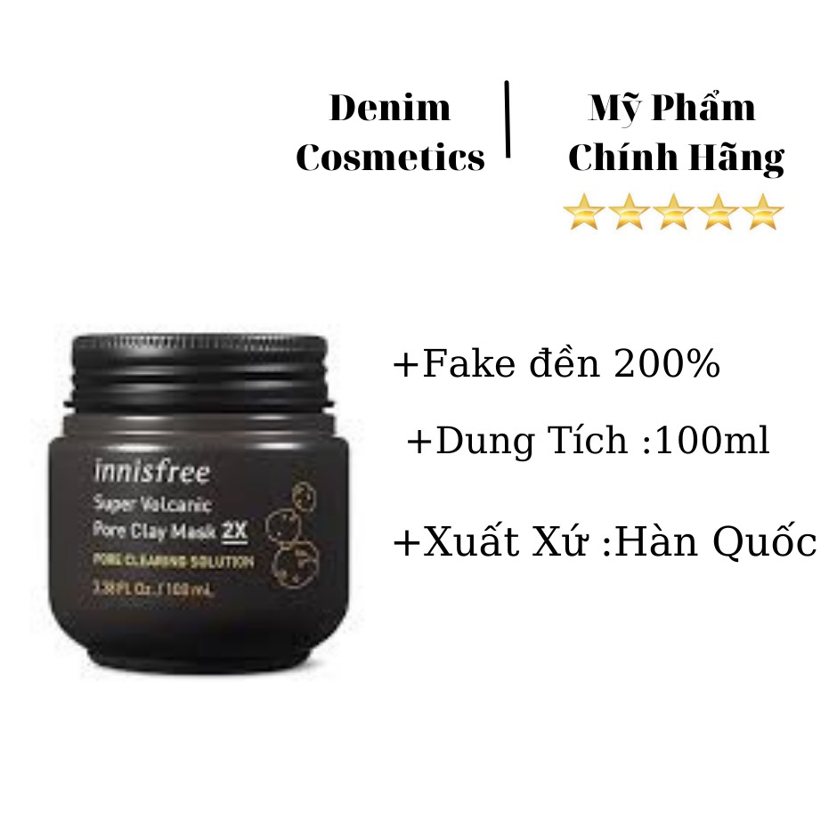 Mặt Nạ Đất Sét Tro Núi Lửa Innisfree 100ml Loại Bỏ Bã Nhờn Giảm Mụn Cám Mụn Đầu Đen