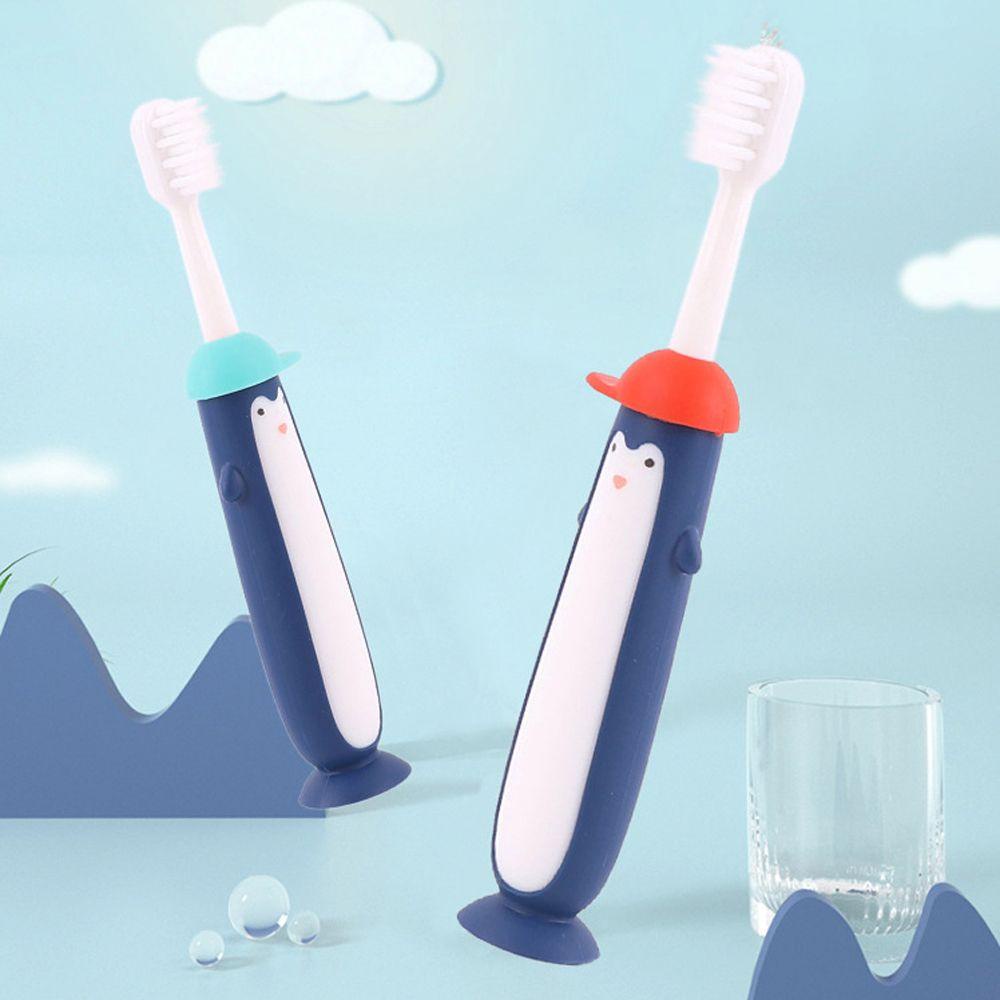 Bàn Chải Đánh Răng Lông Mềm Hình Chim Cánh Cụt Cầm Tay Chăm Sóc Răng Miệng