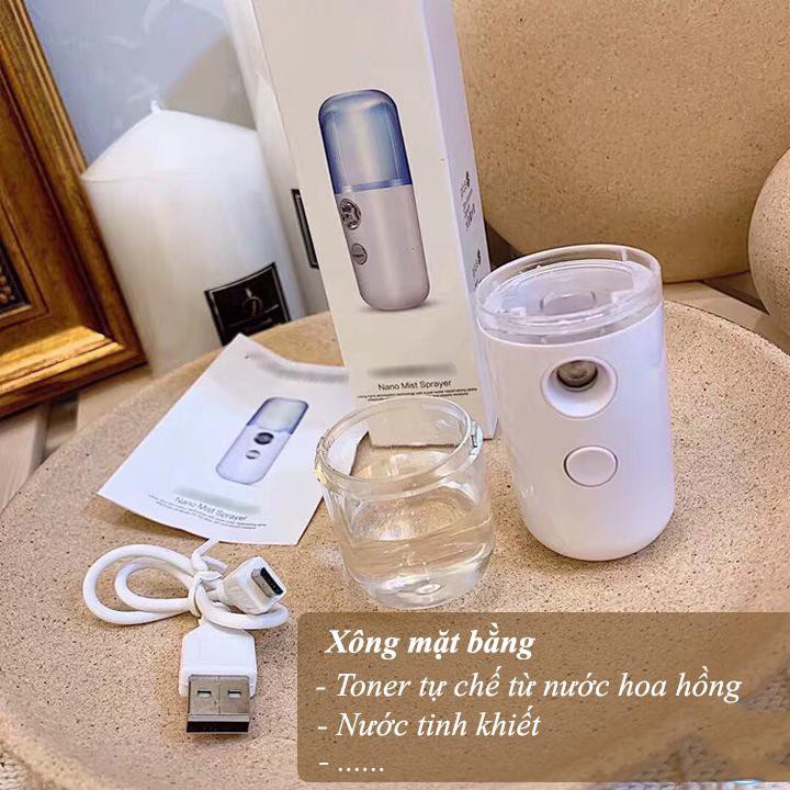 Máy phun sương tạo độ ẩm bình xịt khoáng nano xông chăm sóc cho da mặt cầm tay mini - Máy Phun Xương Xịt Khoáng NaNo