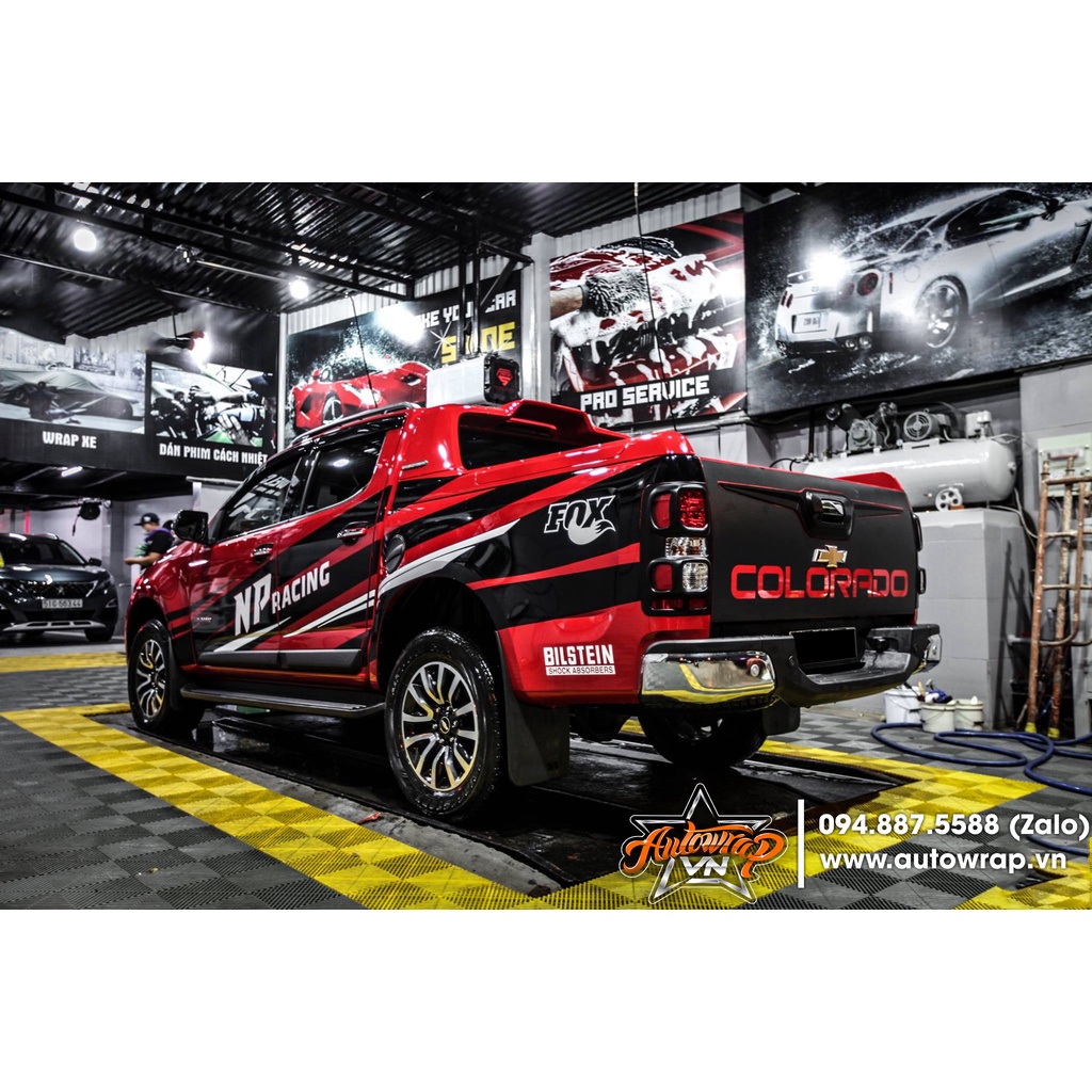 Tem họa tiết xe Colorado NP Racing - Tem họa tiết ô tô Chevrolet, tem dán sườn xe thể thao