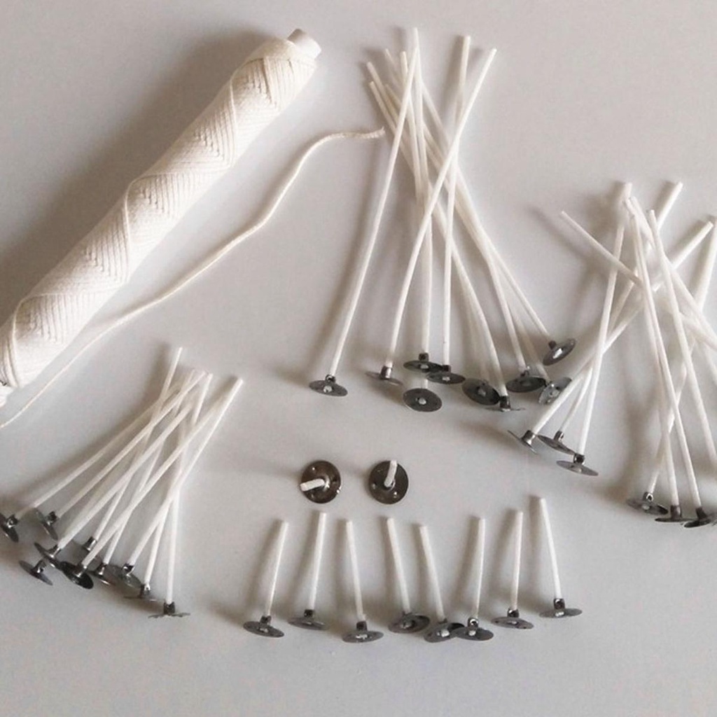 Set 100 Dây Bấc Làm Đèn Cầy Thủ Công DIY Giá Đỡ