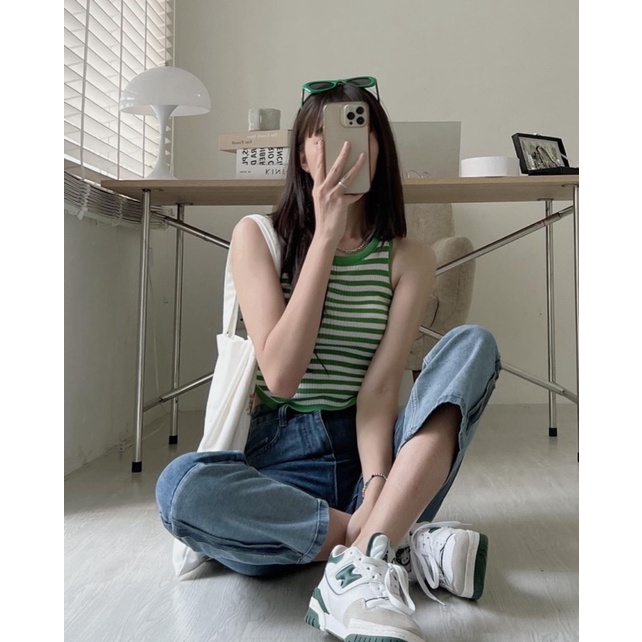 [Ảnh thật/Video]Quần bò ống rộng Momoland mới gập gấu to Hàn Quốc