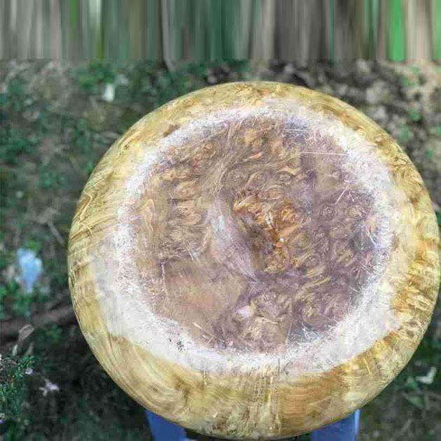 Mỹ Nghệ Bắc Ninh  Chum Phú Quý Gỗ Nu Nghiến Đường Kính 24.5 Cao 12 Cả Núm 19