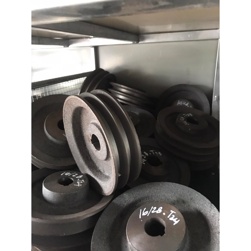 BuLy Gang 160mm 2 Rãnh B lỗ trục 24 - 28 Bánh Xe Cao Su BL160/2B