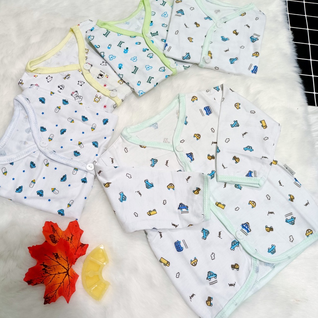 Áo dài tay loại đẹp khuy vẹo cho bé sơ sinh