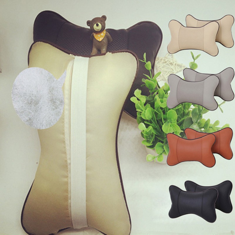 Gối tựa đầu kê cổ làm bằng da dùng cho ghế xe hơi