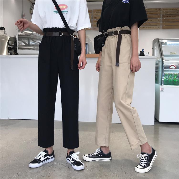 Quần Dài Lưng Cao Ống Rộng Phong Cách Hàn Quốc 2019 Cho Nữ | BigBuy360 - bigbuy360.vn