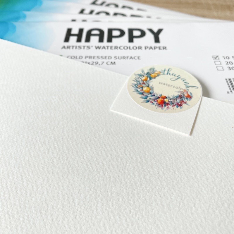 Giấy màu nước Happy A3 - tập 10 tờ 300gsm