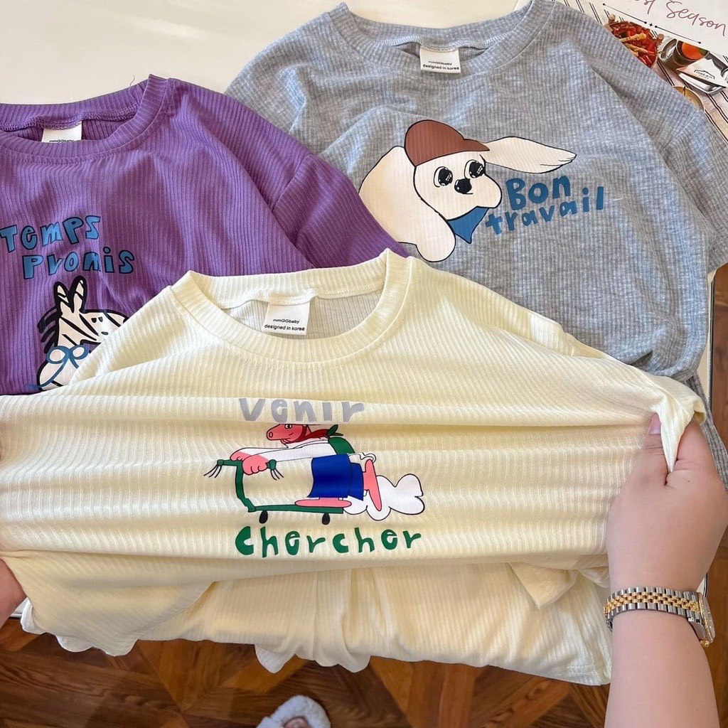 Bộ Cộc Tay Quần Ngố Bon Chun Chất Tăm Co Dãn Bốn Chiều Cho Bé Trai Bé Gái Từ 6Kg Đến 32Kg Thời Trang Trẻ Em Ken Store