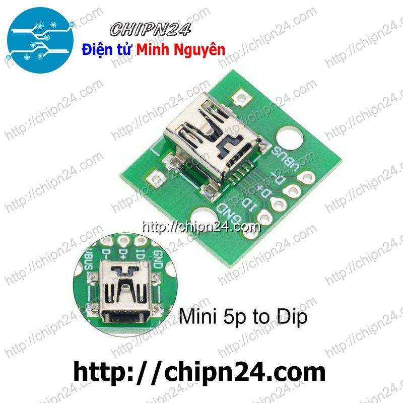 [1 CÁI] Đế chuyển Adapter Mini USB to DIP (PCB chuyển, Mạch chuyển)