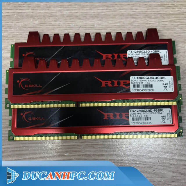 Ram DDR3 GSkill RIPJAWS 2Gb Bus 1600 - Tản nhiệt thép - Bảo hành 3 tháng