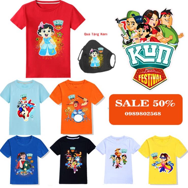 🎁 Áo thun trẻ em gia đình nhà kun nhiều mẫu hót độc quyên, TẶNG kèm bịt mặt kun