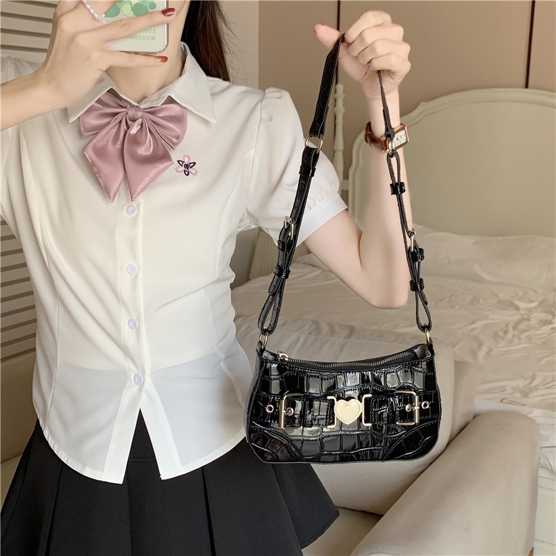 Túi đeo chéo IELGY phối khóa hình trái tim thời trang dành cho nữ