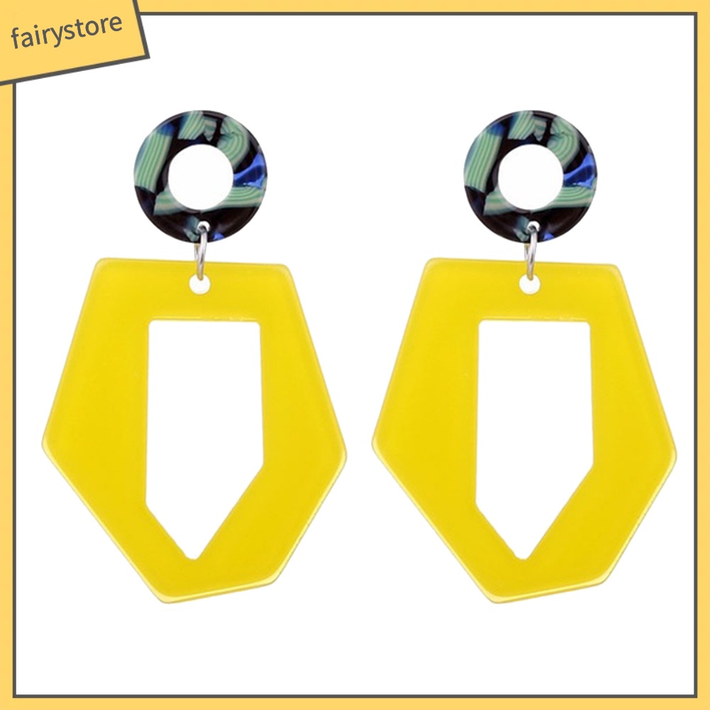 Đôi bông tai kiểu lục giác thời trang bắt mắt cho nữ