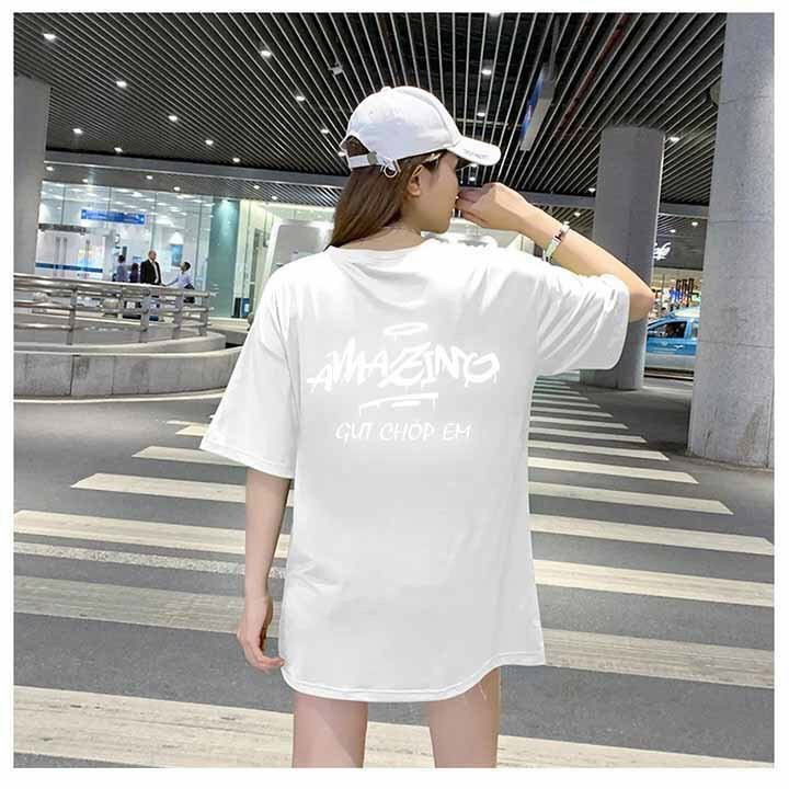 Áo thun phản quang tay lỡ nam nữ vải cotton - Gút chóp em