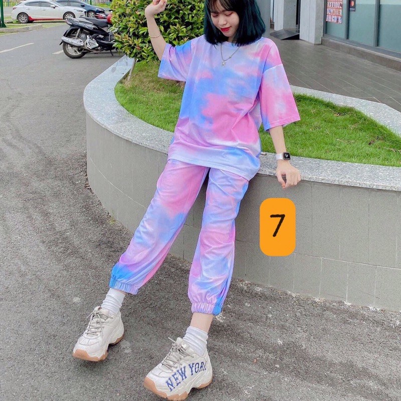 Quần jogger loang màu / quần boom tiedye unisex / Quần loang màu ống bo